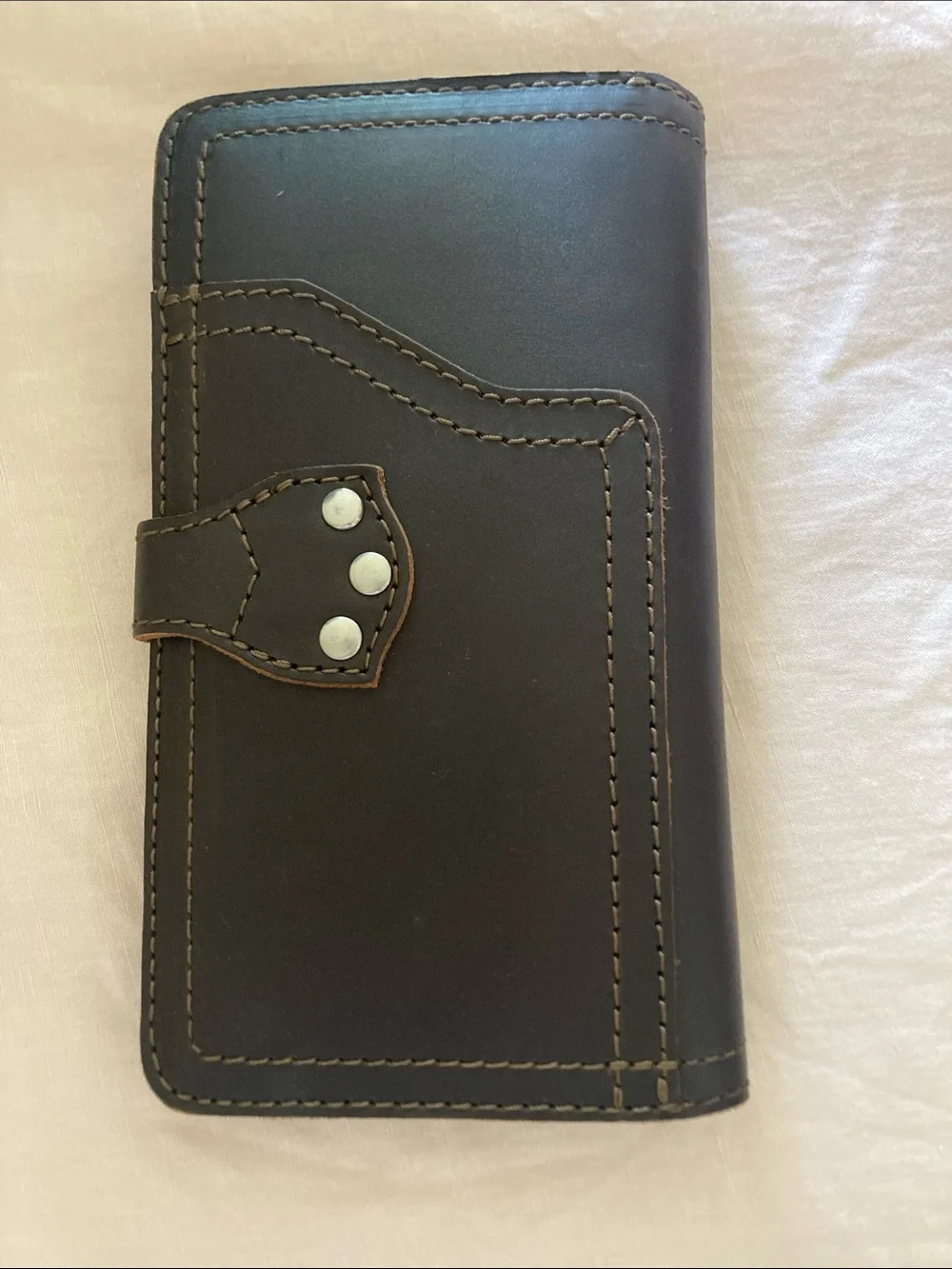 Dark Brown Leather Strap Wallet